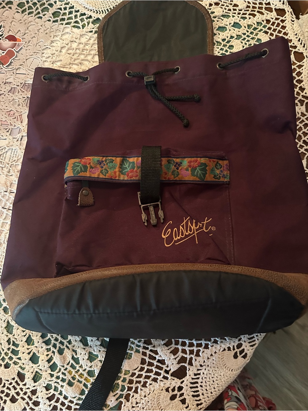 Burgundy Drawstring Backpack
